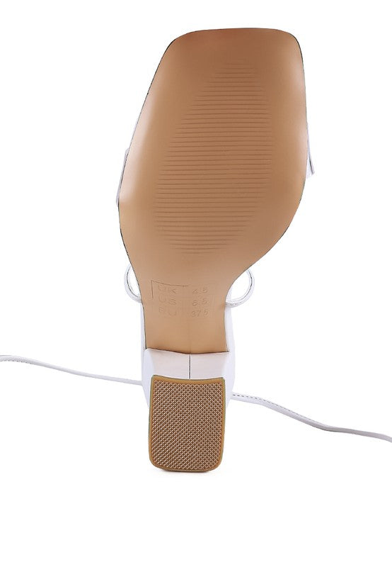 High cult strappy tie-up block heels