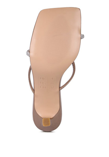 Fetish croc rhinestone slider sandals