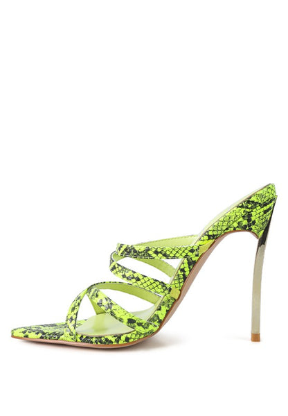 Nightclub high heeled neon animal sandals