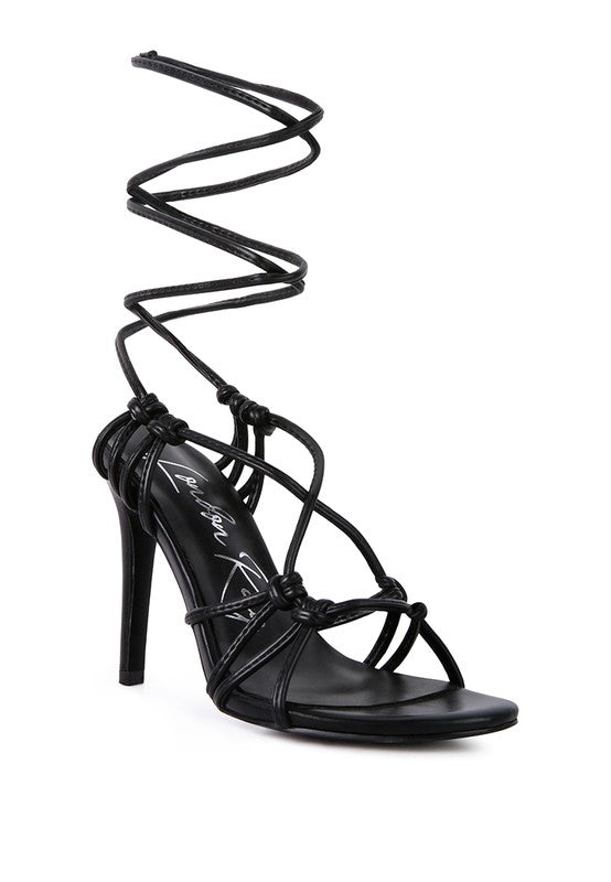 Trixy knot lace up high heeled sandal