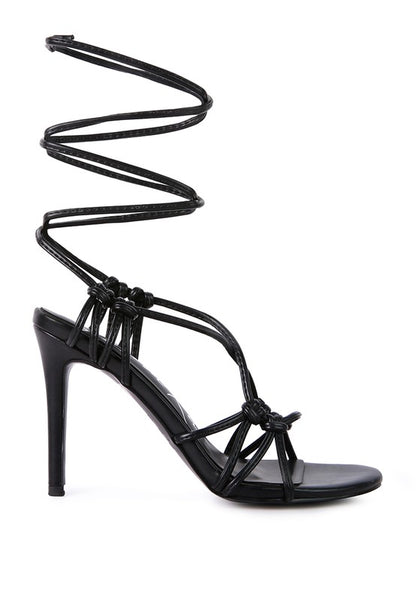 Trixy knot lace up high heeled sandal