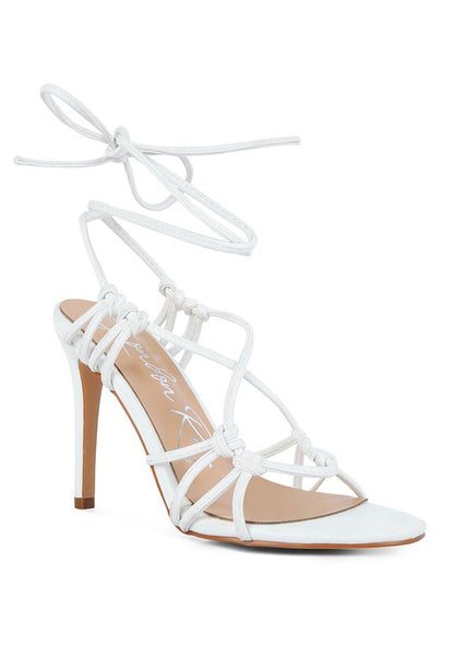 Trixy knot lace up high heeled sandal