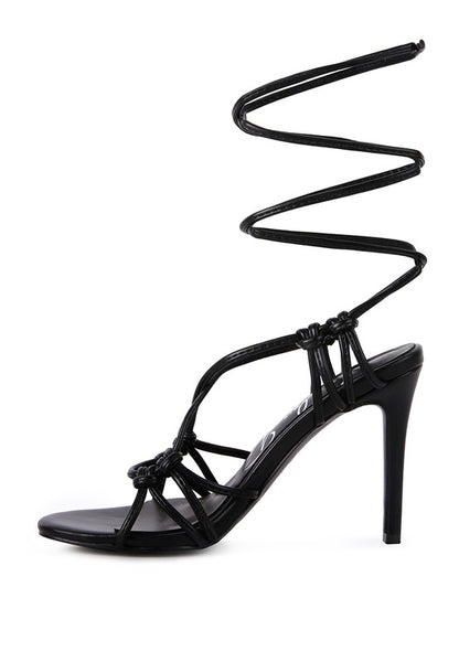 Trixy knot lace up high heeled sandal
