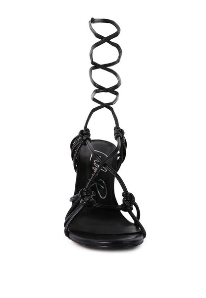 Trixy knot lace up high heeled sandal