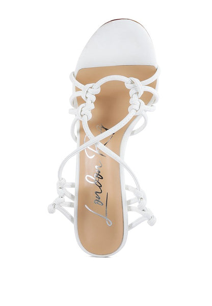 Trixy knot lace up high heeled sandal