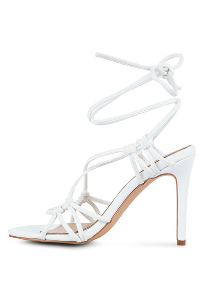 Trixy knot lace up high heeled sandal