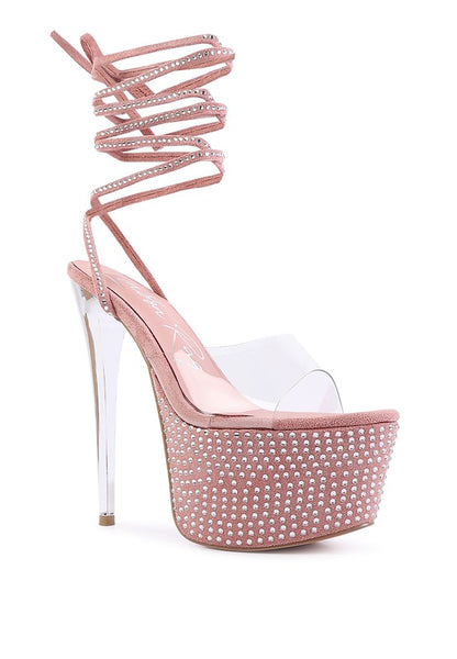 Sugar mama strappy diamante platform high heels
