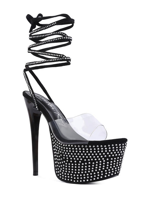 Sugar mama strappy diamante platform high heels