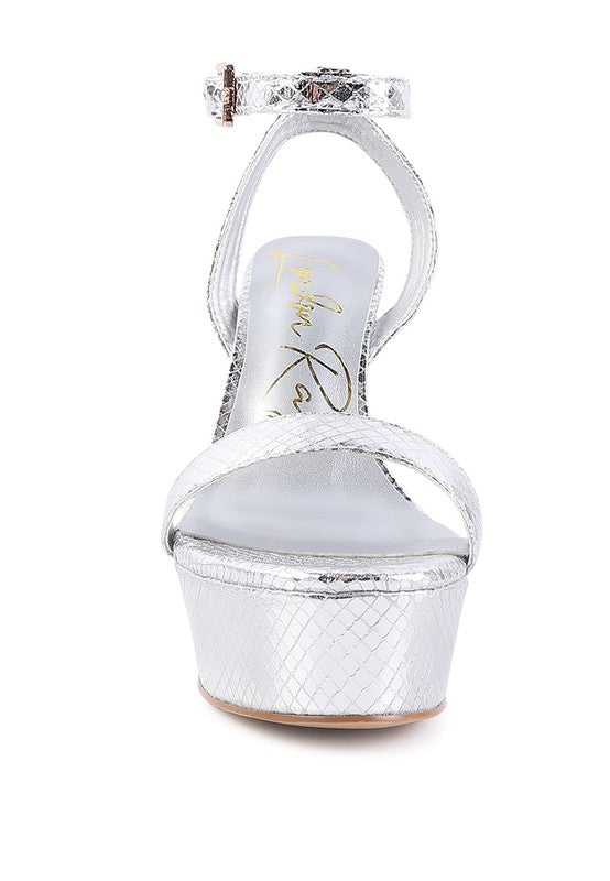Sweetheart  platform high heeled sandals