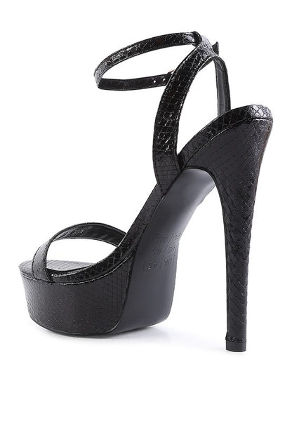 Sweetheart  platform high heeled sandals