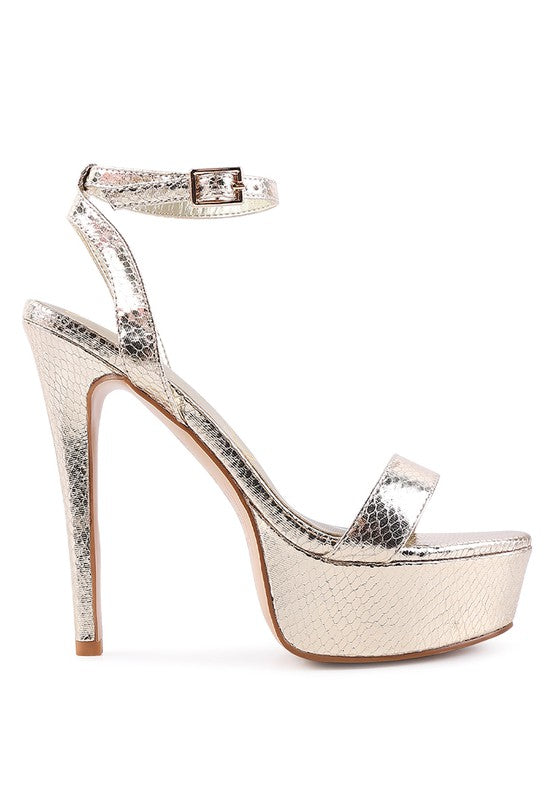 Sweetheart  platform high heeled sandals