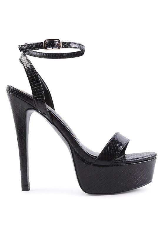 Sweetheart  platform high heeled sandals