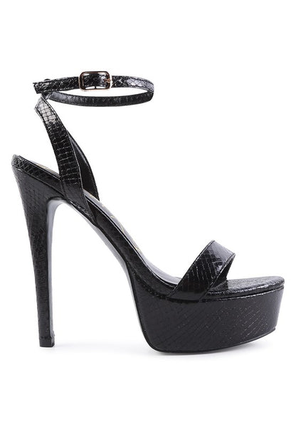 Sweetheart  platform high heeled sandals