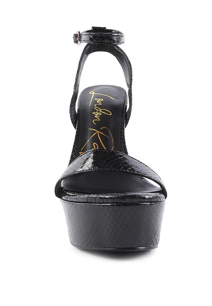 Sweetheart  platform high heeled sandals