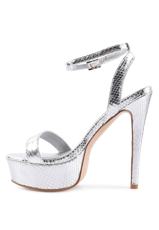Sweetheart  platform high heeled sandals
