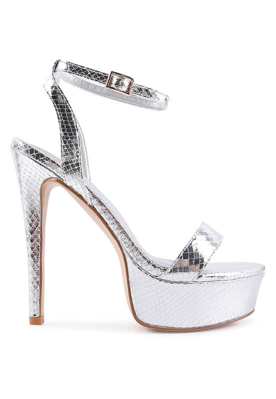 Sweetheart  platform high heeled sandals