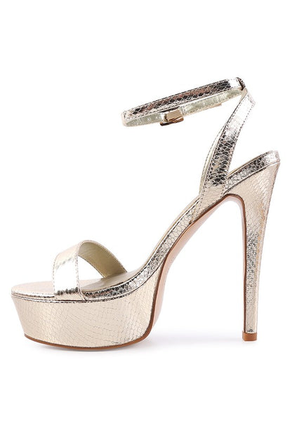 Sweetheart  platform high heeled sandals