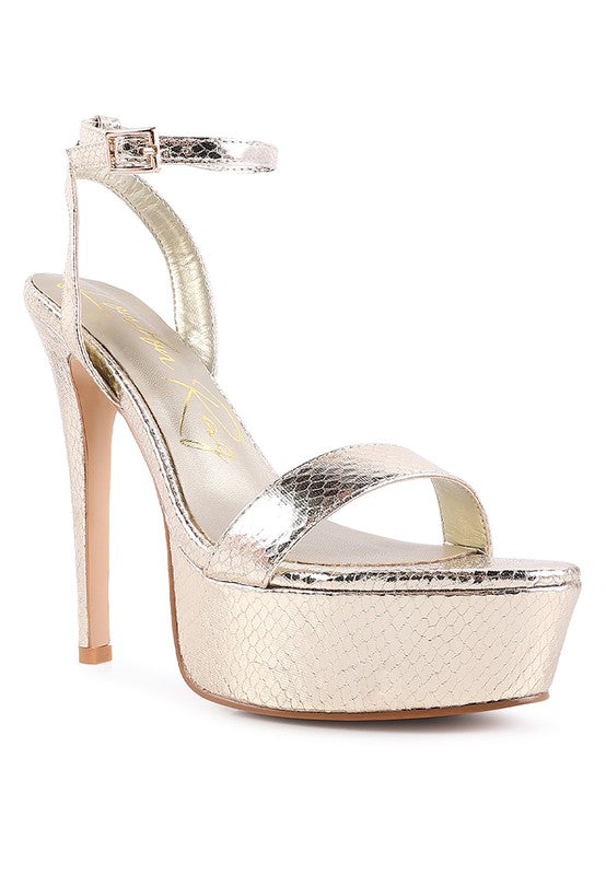 Sweetheart  platform high heeled sandals
