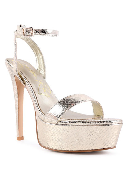 Sweetheart  platform high heeled sandals