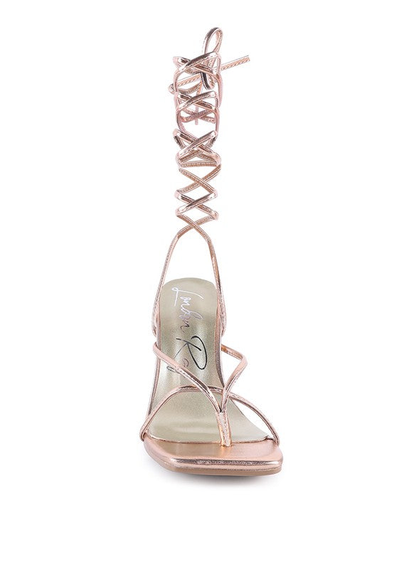 Shewolf lace up high heel sandals
