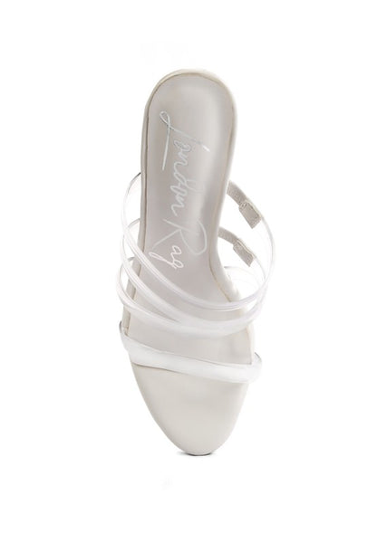 Shots up ultra high heel clear straps sandals