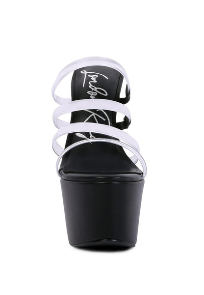 Shots up ultra high heel clear straps sandals