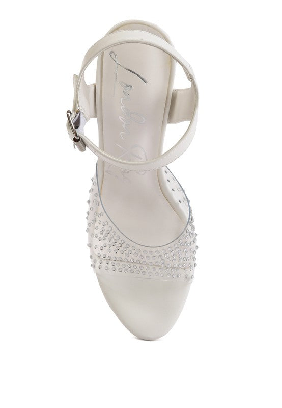 First date ultra high heel clear sandal