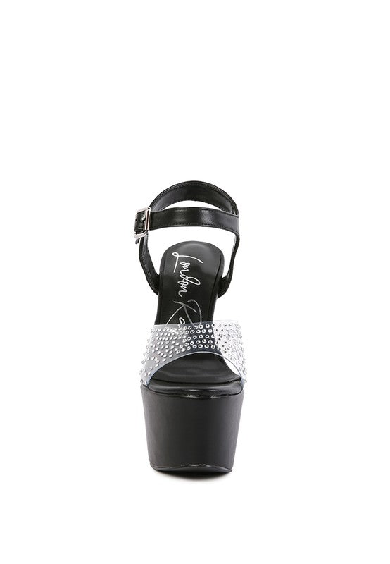 First date ultra high heel clear sandal