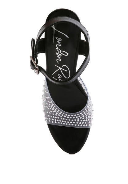 First date ultra high heel clear sandal