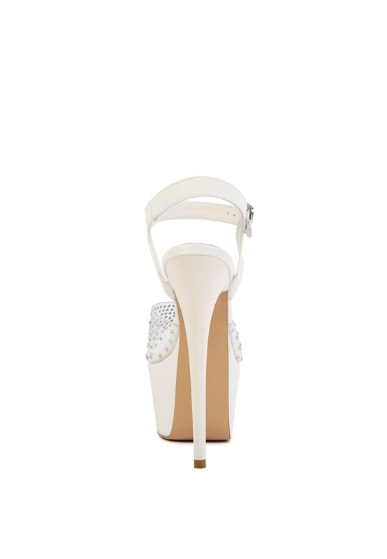 First date ultra high heel clear sandal