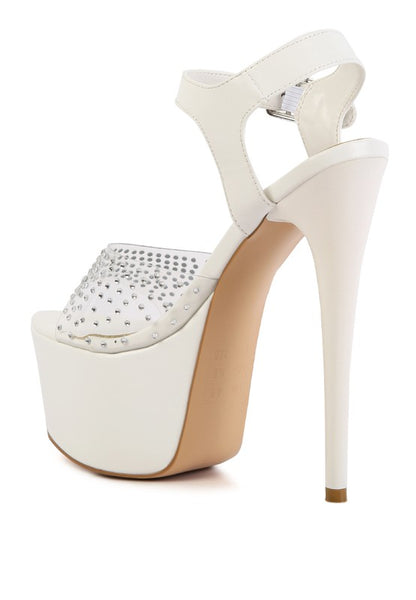 First date ultra high heel clear sandal