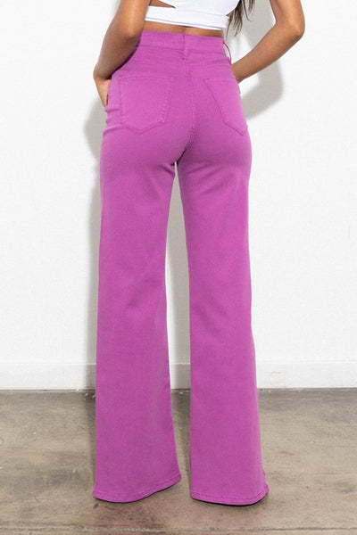 Purple dreams front slit wide leg pants
