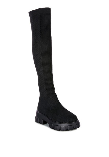 LORO Stretch Knit Knee High Boots