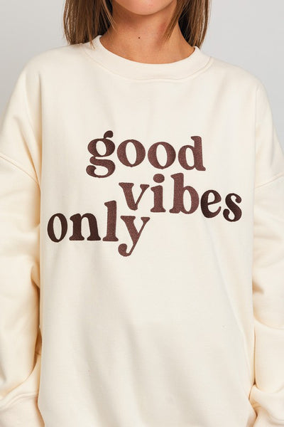Good vibes Embroidery Oversized Sweatshirt