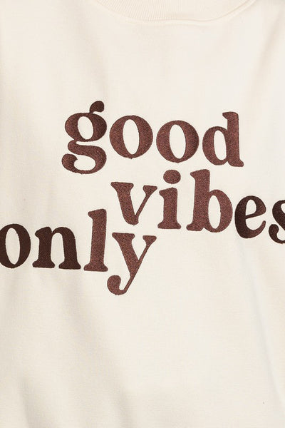 Good vibes Embroidery Oversized Sweatshirt