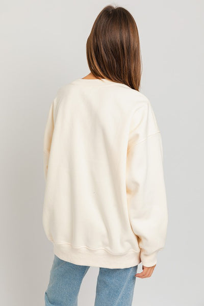 Good vibes Embroidery Oversized Sweatshirt