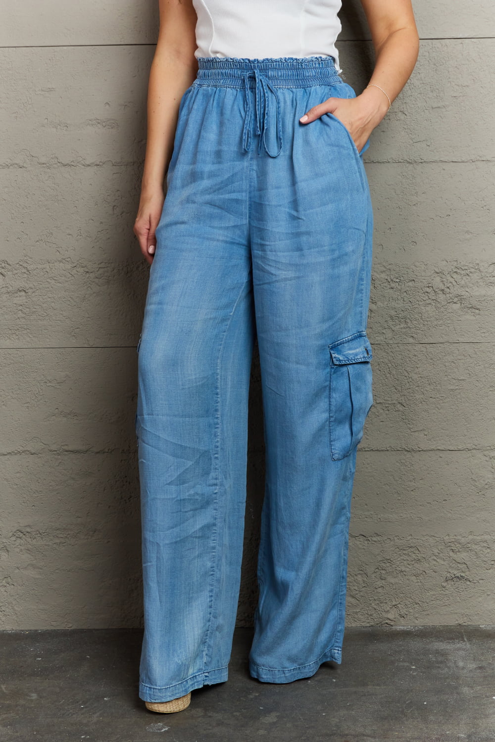 Out of site denim cargo pants