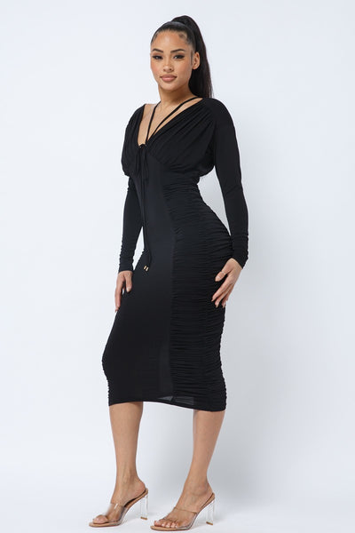 Long sleeve midi dress