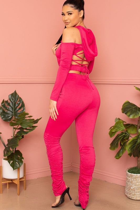 Lace me up pants set